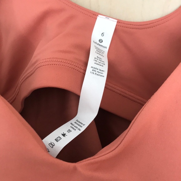 NWT Lululemon Align Arise Tank Coral crop top Nulu - Picture 7 of 8